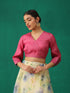 Pink Mousse Wrap Blouse
